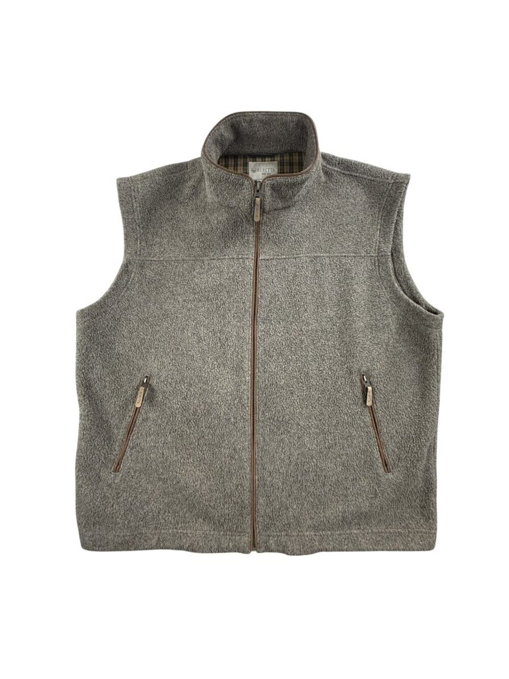 Beretta Vest Mens XL Brown Polartec Fleece Full Zip Hunting Outdoor Warm Lined